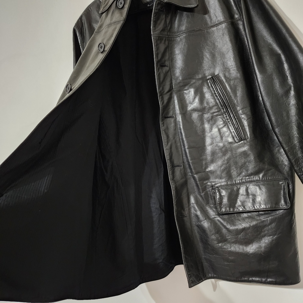 Banana Republic Vintage Men's Black Leather Jacket - XL - Picture 6 of 10